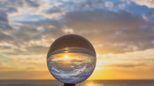 Time Lapse Colorful Sunset Inside Crystal Ball. alt