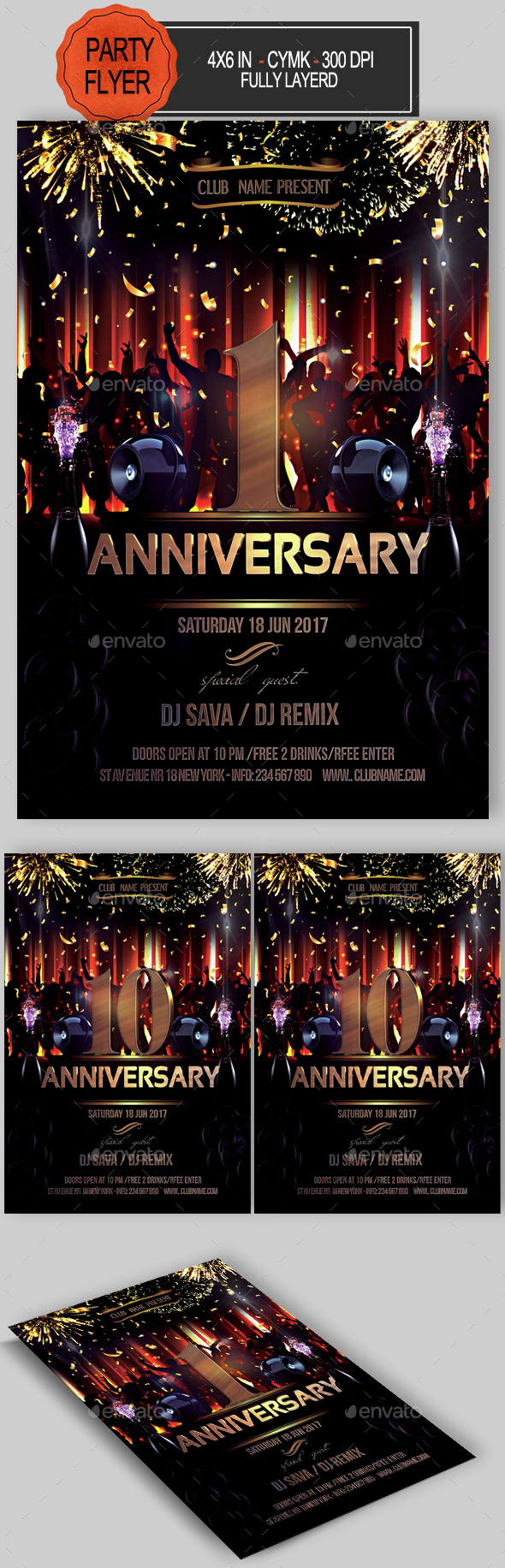 Anniversary Party Flyer - Clubs & Parties Events