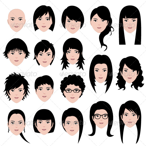 Female Hairstyle - People Characters