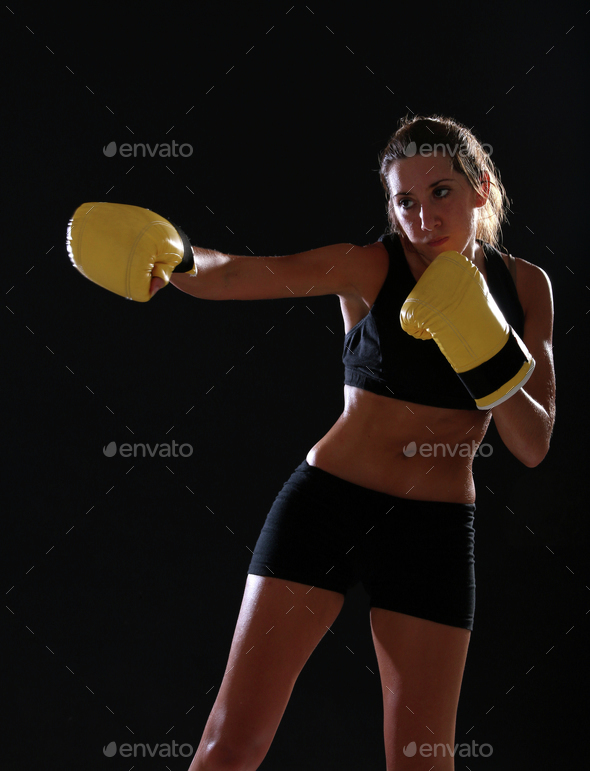 Boxer wearing black boxing gloves Images - Search Images on Everypixel