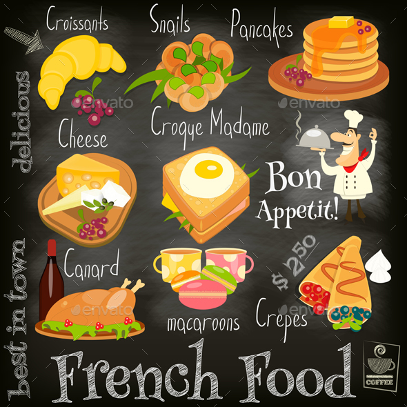 French Food Menu - Food Objects