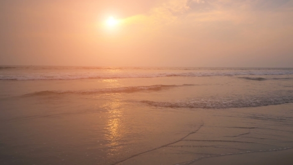 Beautiful Sunset At Ashwem Beach In Goa
