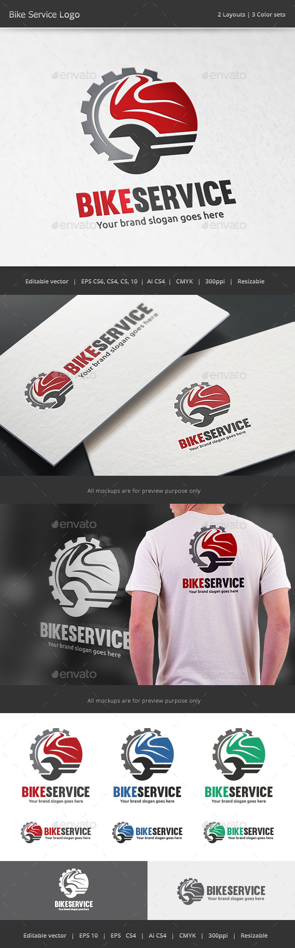 Motorcycle Service Logo - Vector Abstract