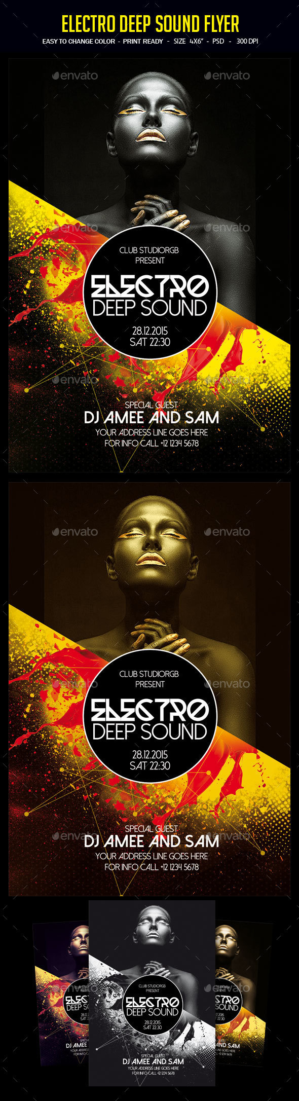 Electro Deep Sound Flyer - Clubs & Parties Events