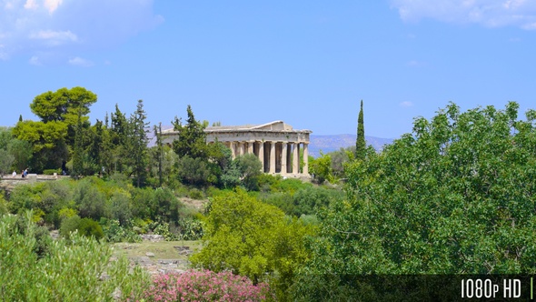 Parallax of the Temple of Hephaestus Near the Acropolis in Athens, Greece alt