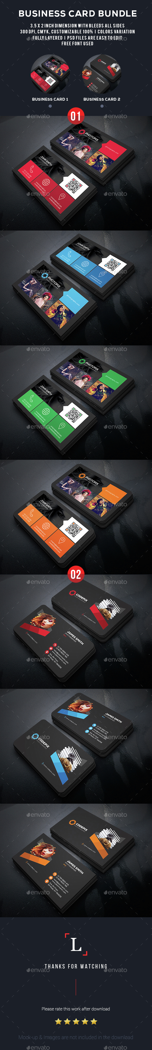 Photography Business Card Bundle - Business Cards Print Templates