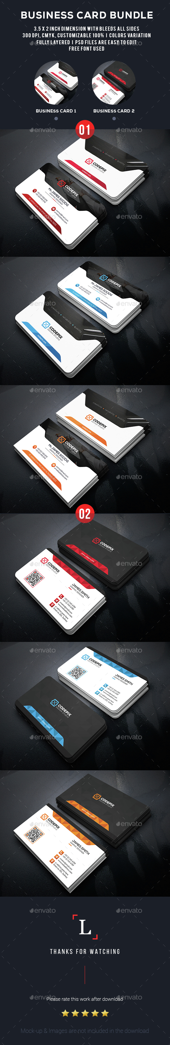 Corporate Business Card Bundle - Business Cards Print Templates