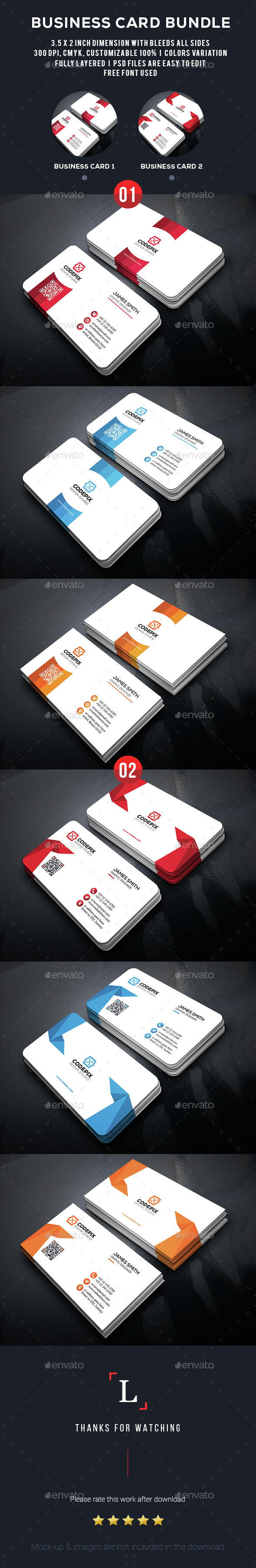 Clean Business Card Bundle - Business Cards Print Templates