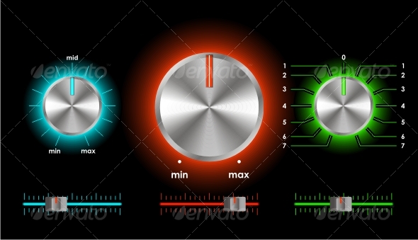Vector volume balance knobs - Decorative Symbols Decorative