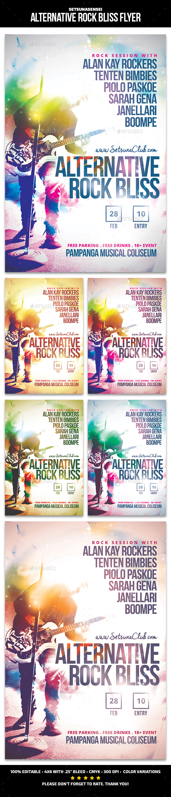 Alternative Rock Bliss Flyer - Concerts Events