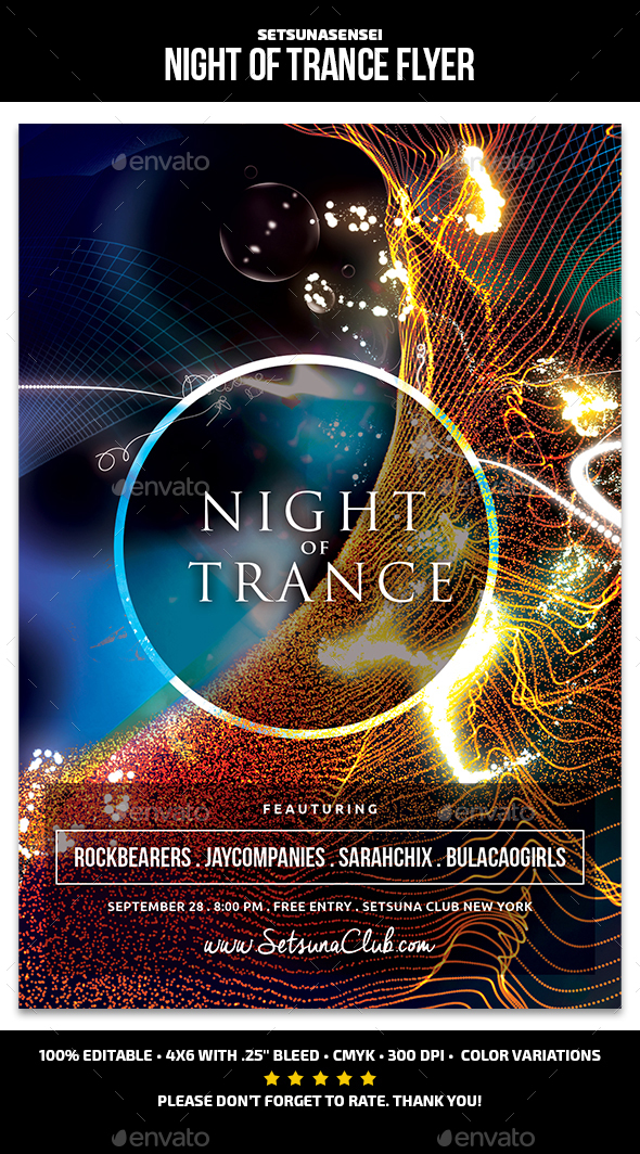 Night of Trance Flyer - Clubs & Parties Events