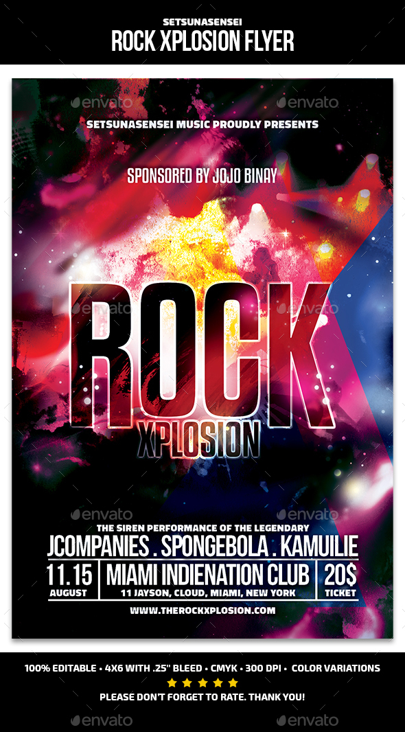 Rock Xplosion Flyer - Concerts Events
