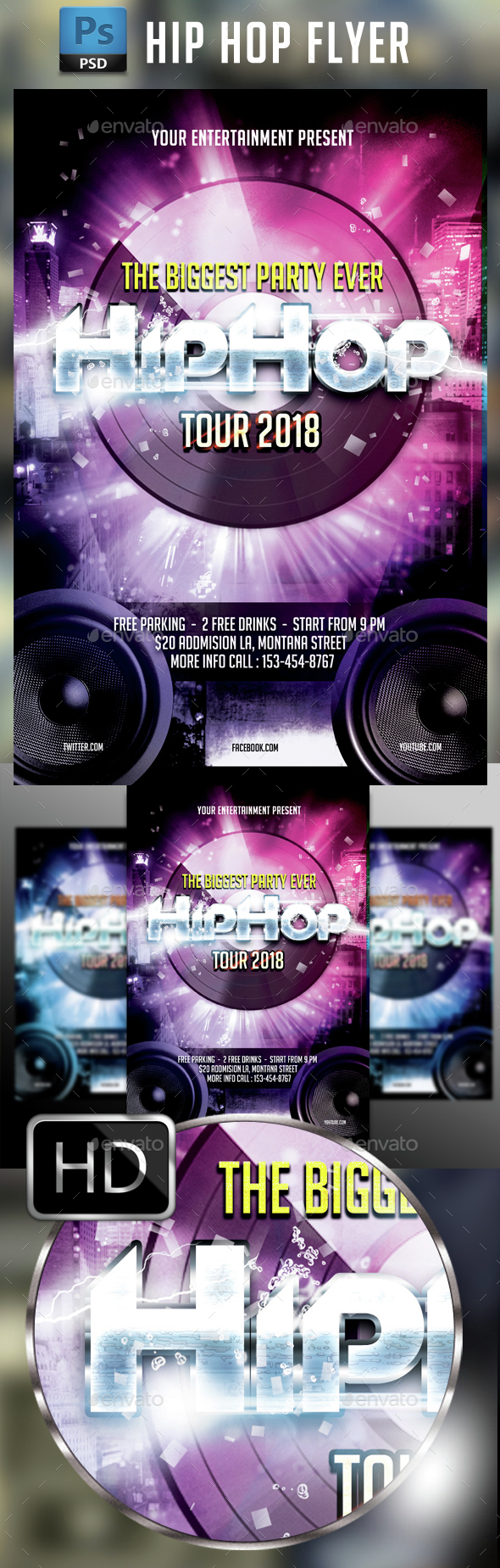 Hip Hop Flyer Template #3 - Events Flyers