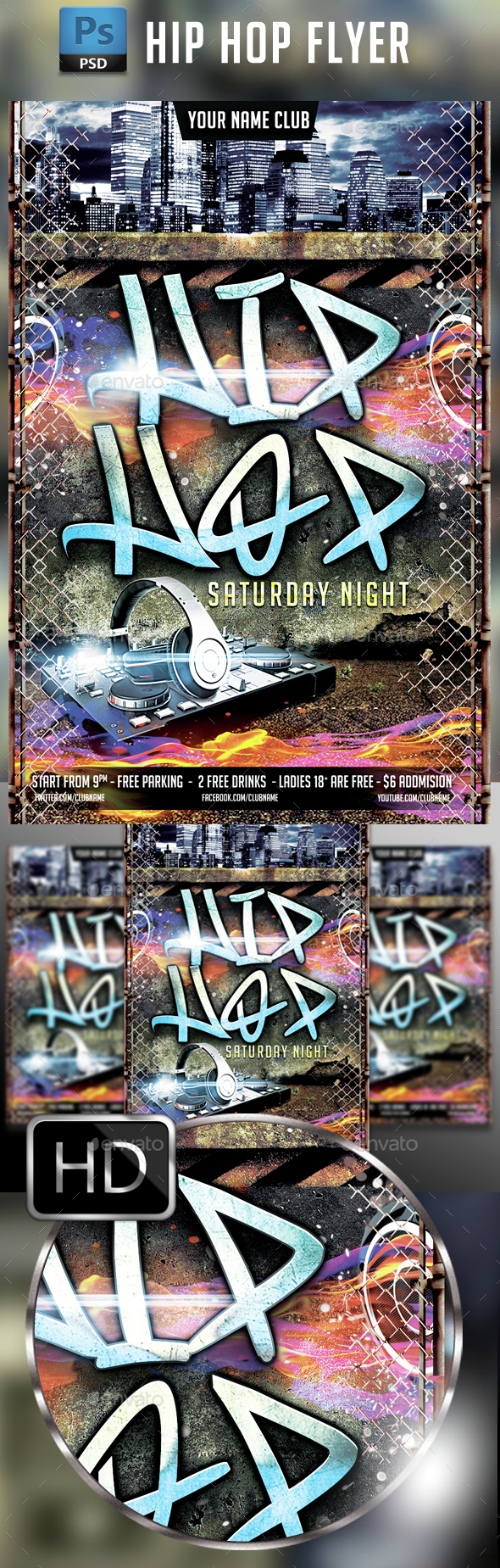 Hip Hop Flyer Template #4 - Events Flyers