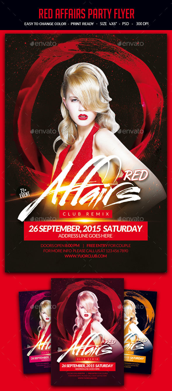 Red Affair Party Flyer - Clubs & Parties Events