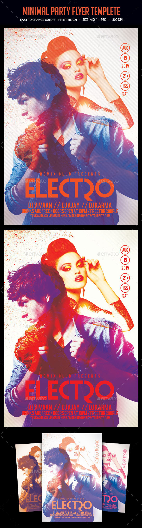 Minimal Party Flyer Templete - Clubs & Parties Events