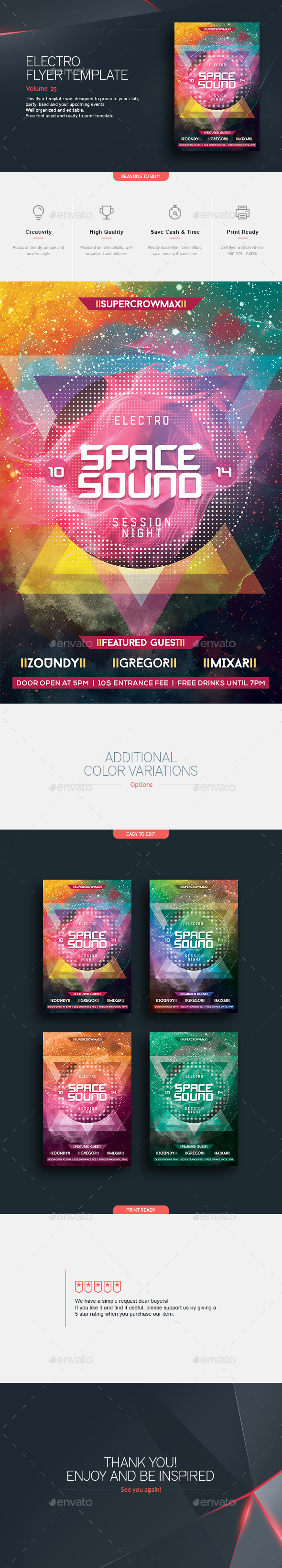 Space Sound - Flyer Template - Clubs & Parties Events