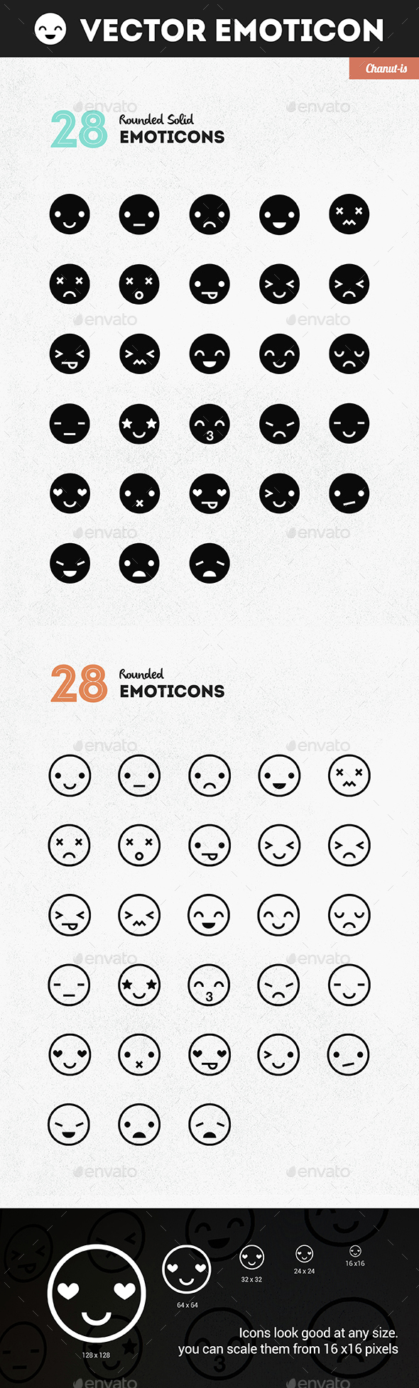 28 Emoticons pack - People Characters