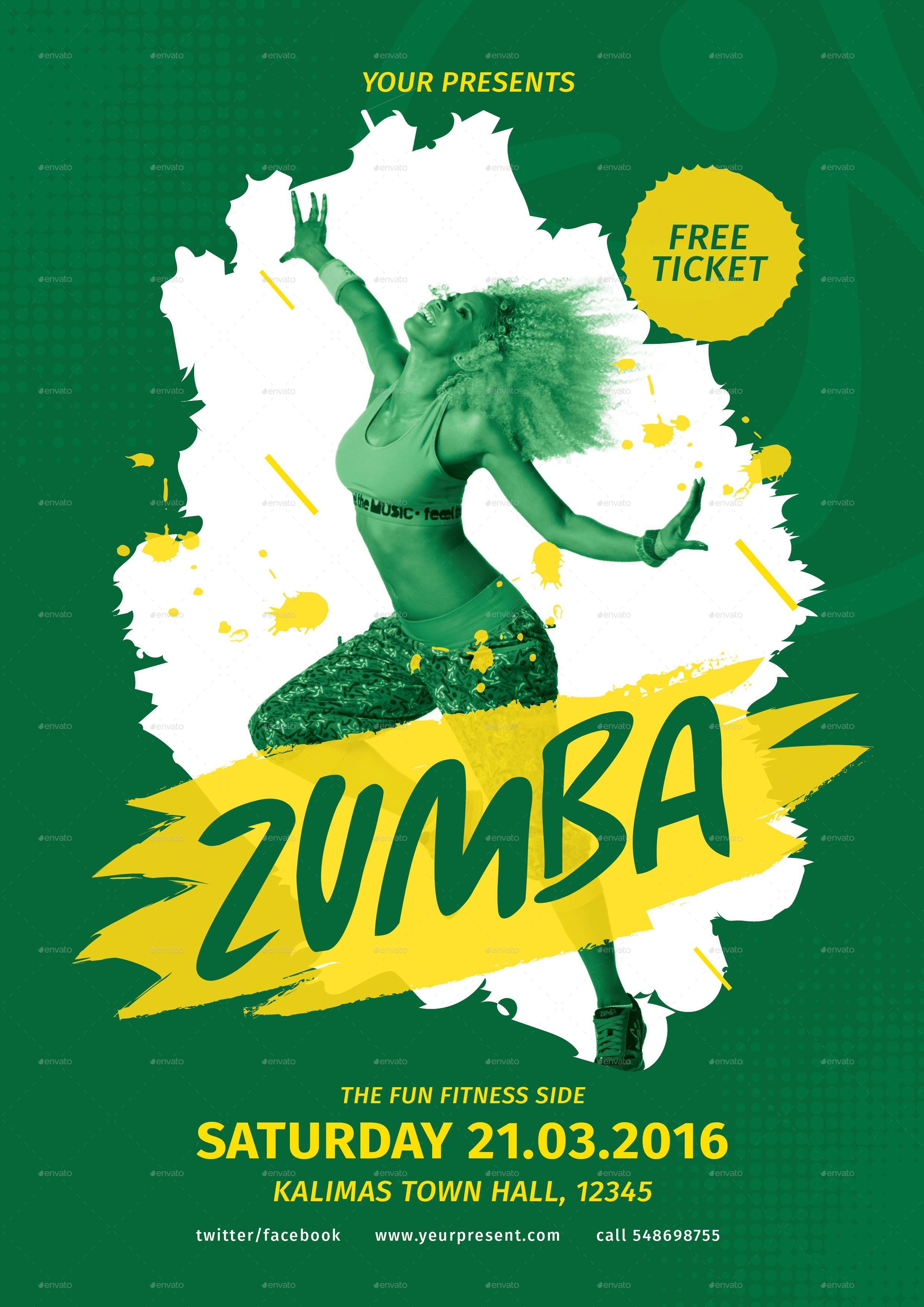 Zumba Party Flyer by lilynthesweetpea  GraphicRiver With Regard To Zumba Flyer Template Free