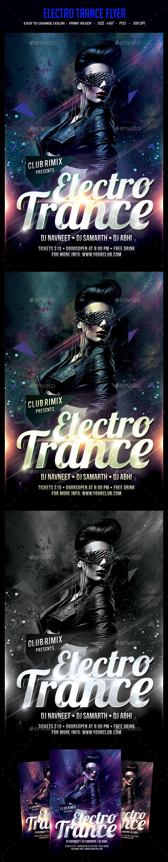 Electro Trance Flyer - Clubs & Parties Events