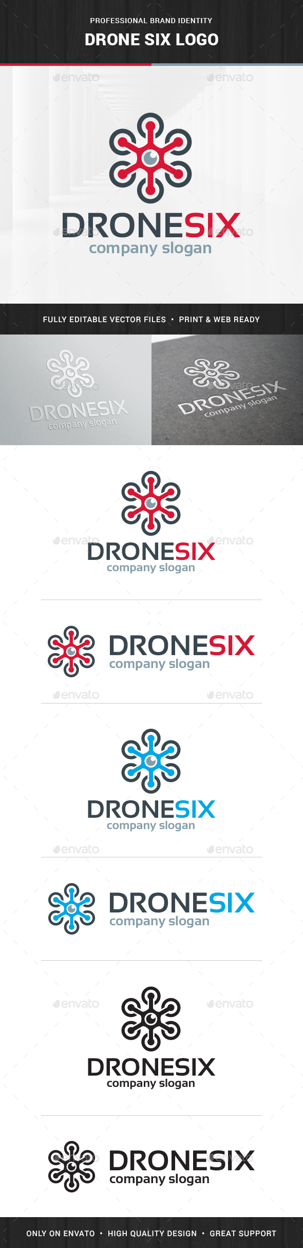 Drone Six Logo Template - Objects Logo Templates