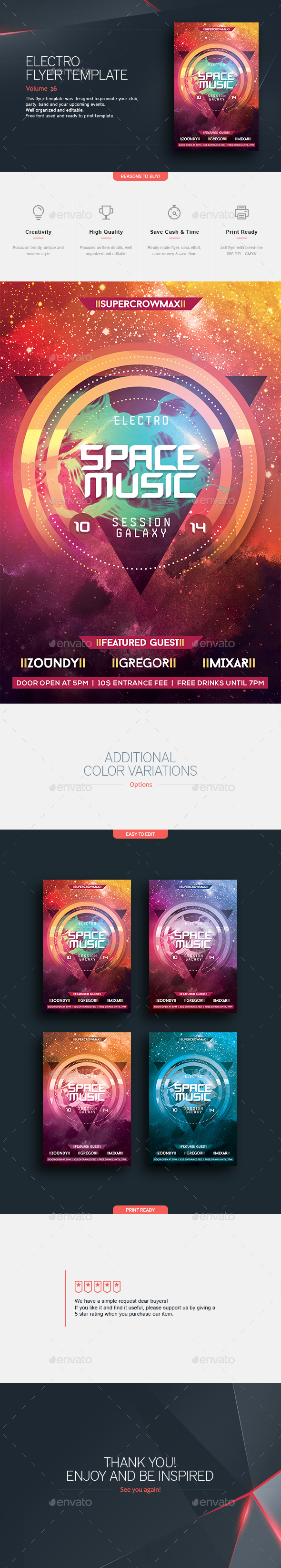 Space Music - Flyer Template - Clubs & Parties Events