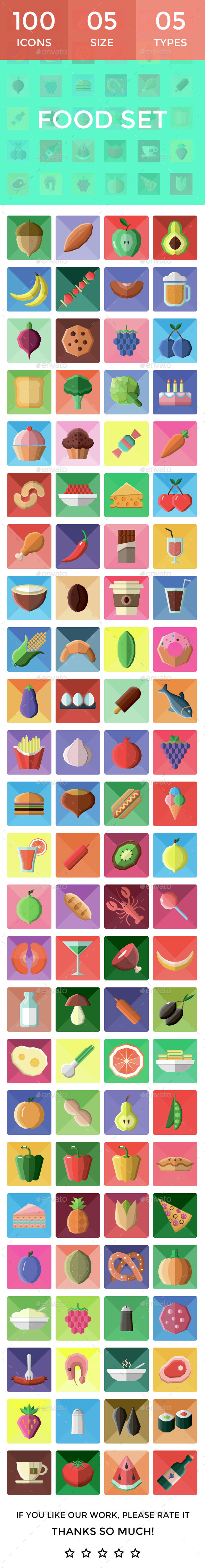 100 Food Icons - Food Objects