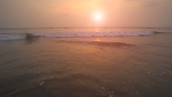 Beautiful Sunset At Ashwem Beach In Goa