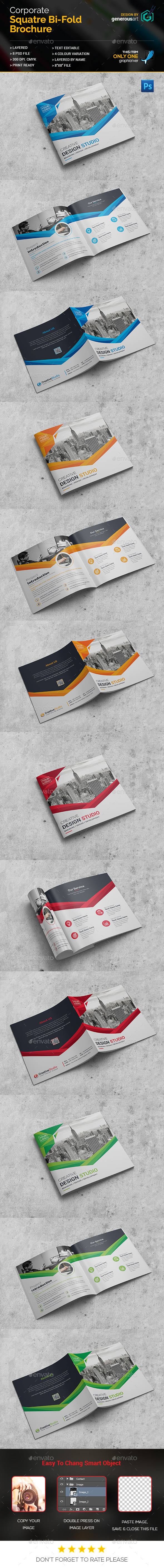 Square Bi-Fold Brochure - Brochures Print Templates