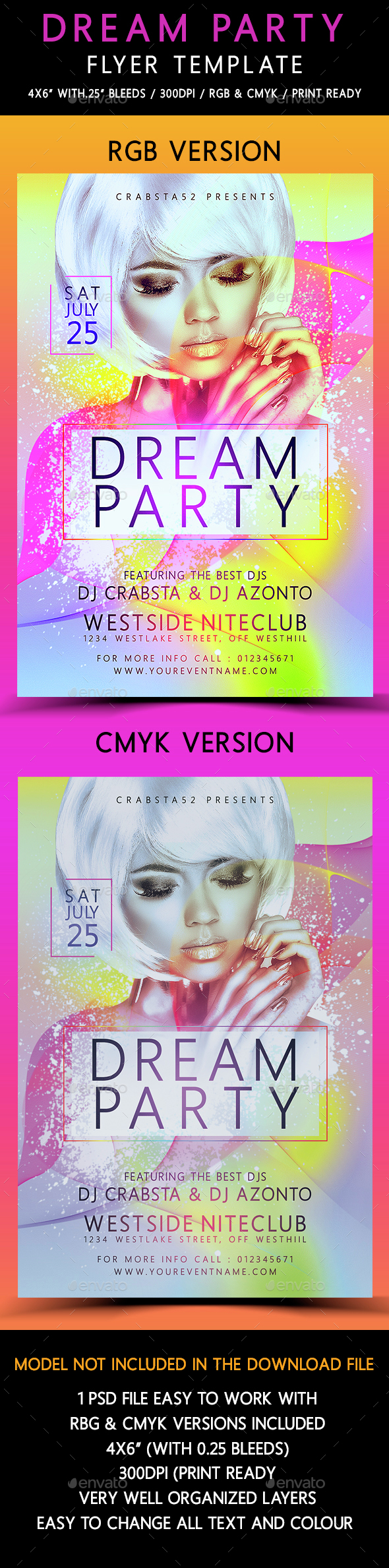 Dream Party Flyer Template - Flyers Print Templates