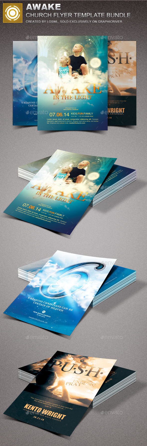 Awake Church Marketing Flyer Bundle - Church Flyers