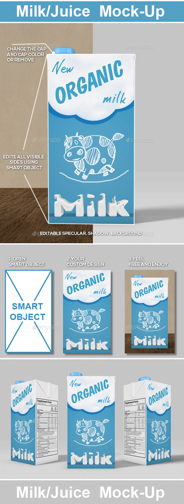 Milk/Juice Mockup - Food and Drink Packaging