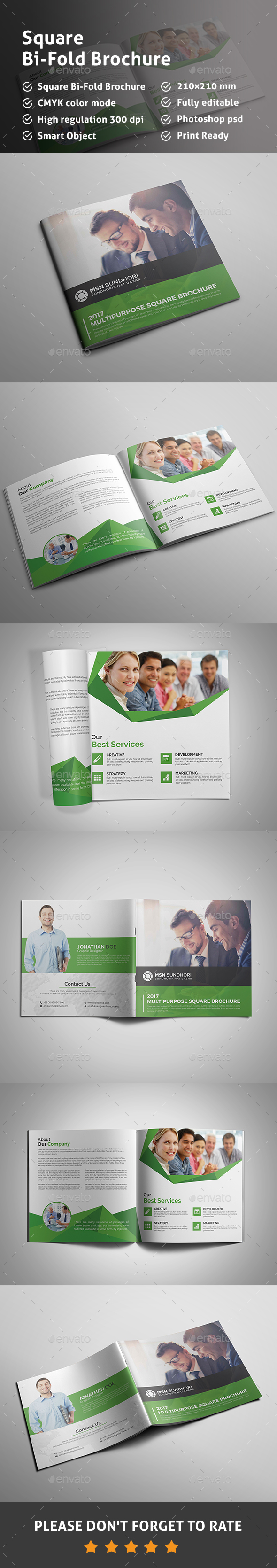 Square Bi Fold Brochure- Multipurpose - Corporate Brochures