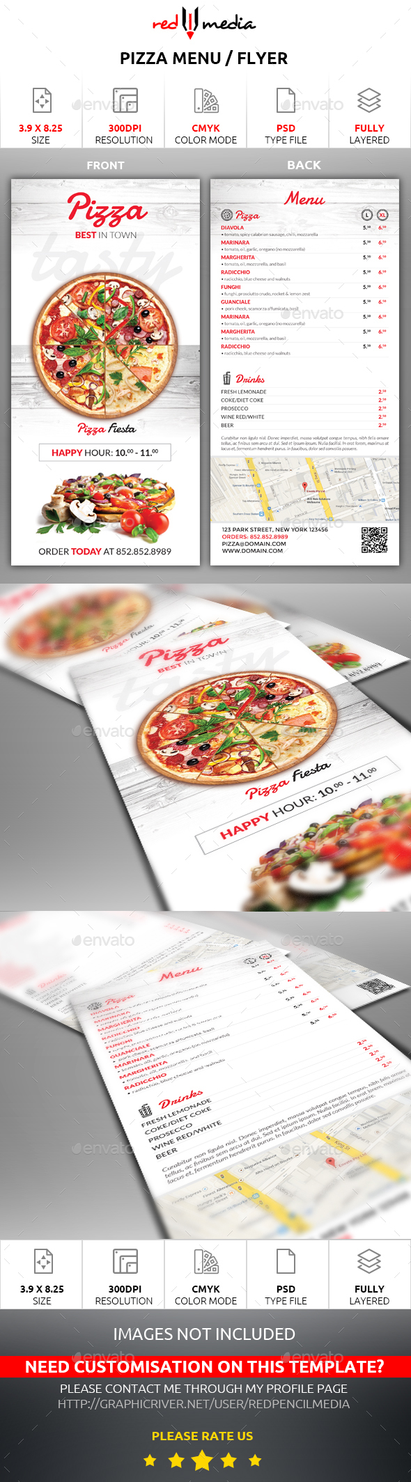 Pizza Menu / Flyer - Restaurant Flyers