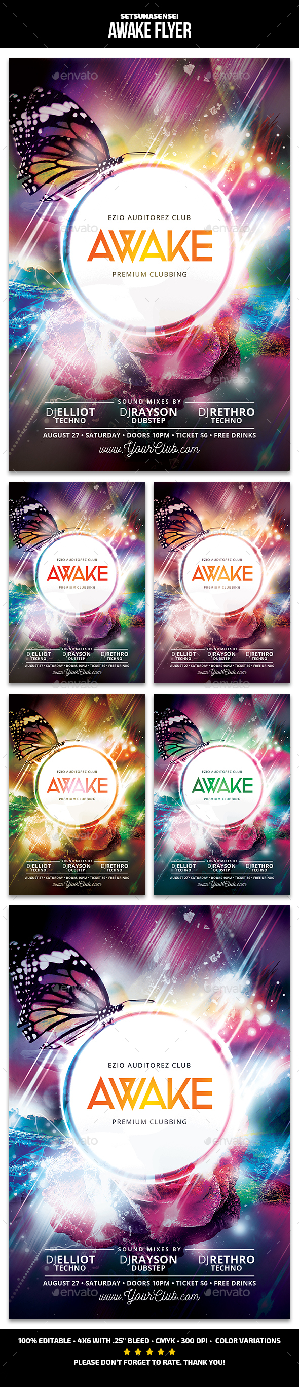 Awake Flyer - Clubs & Parties Events
