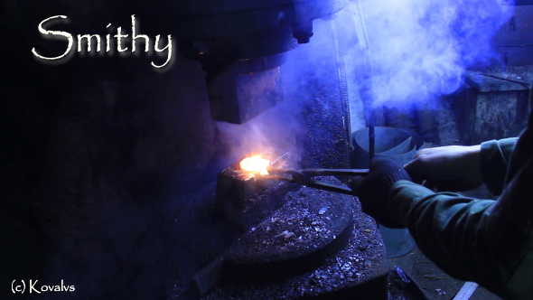 Blacksmith Forging a Knife