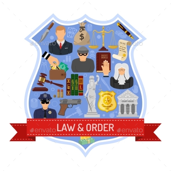 Law and Order Concept - Web Elements Vectors