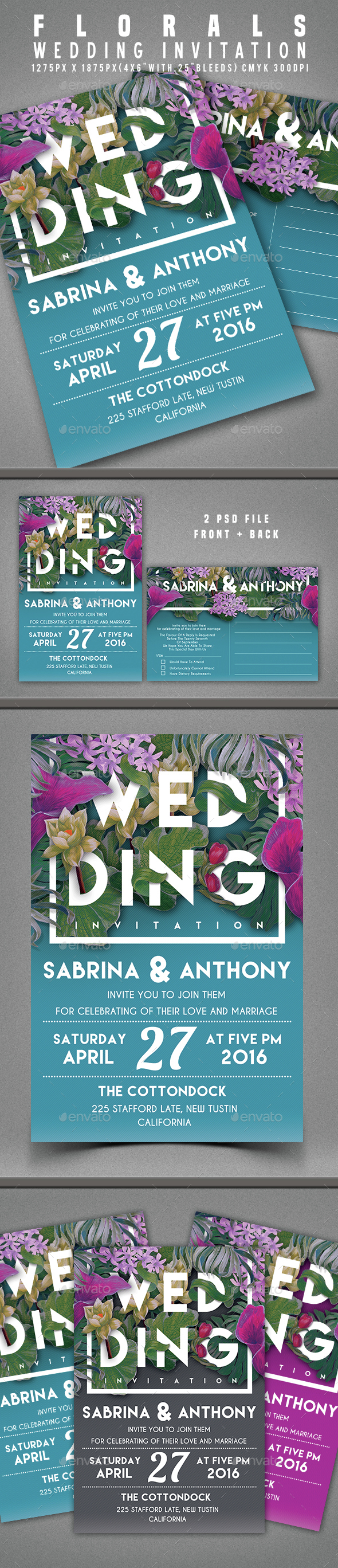 Floral Wedding Invitation - Invitations Cards & Invites