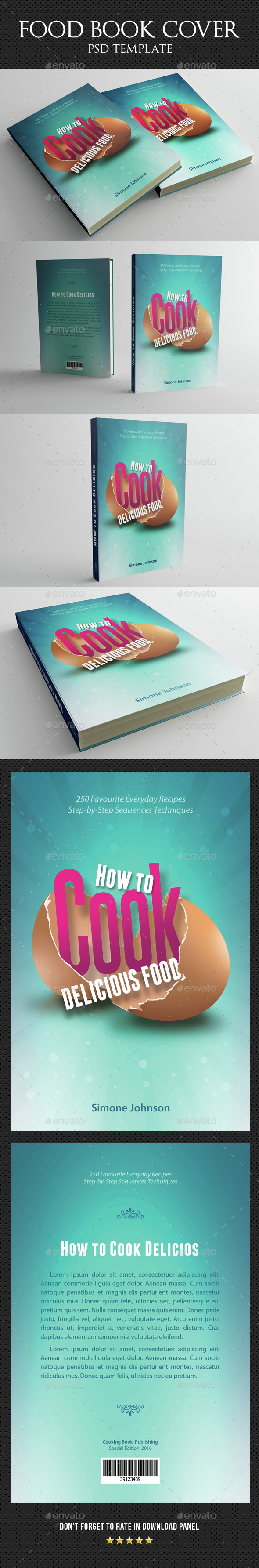 Cook Food Book Cover Template - Miscellaneous Print Templates