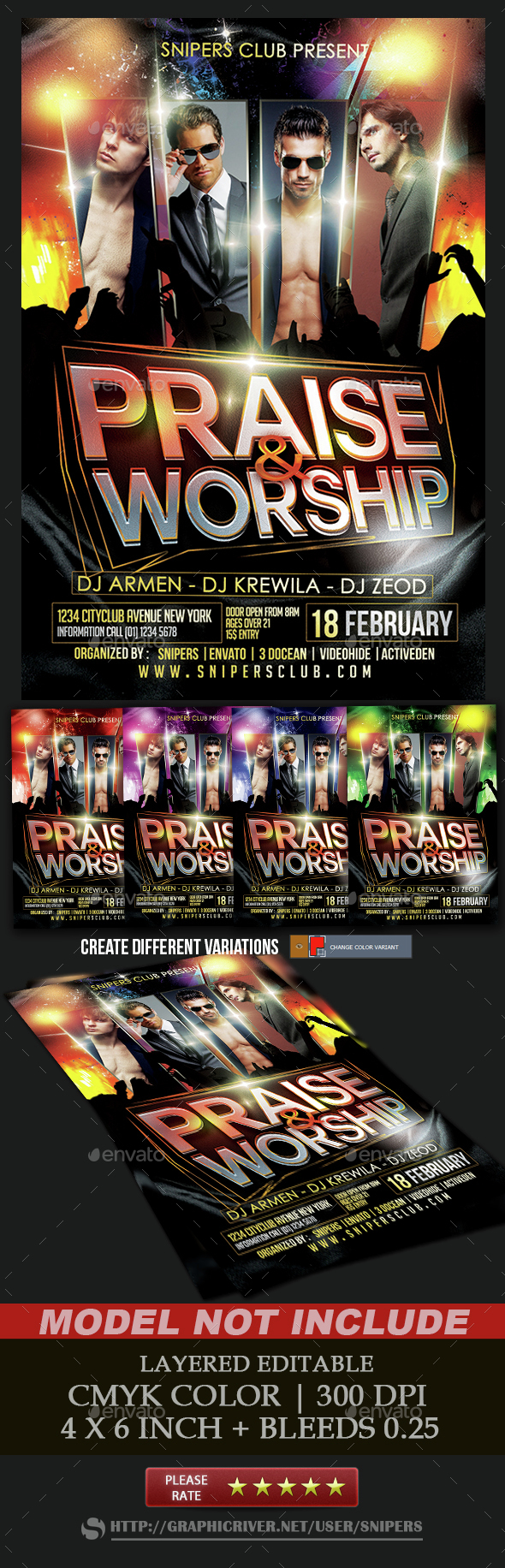 Praise and Worship - Events Flyers