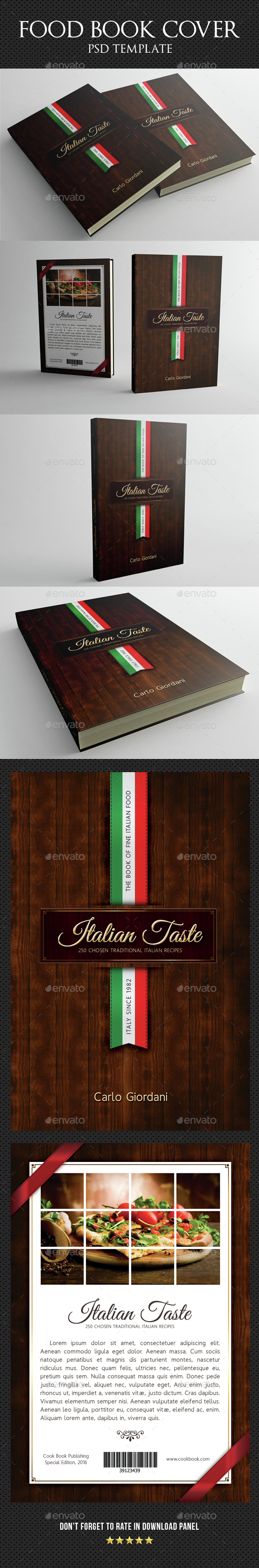 Italian Taste Book Cover Template - Miscellaneous Print Templates
