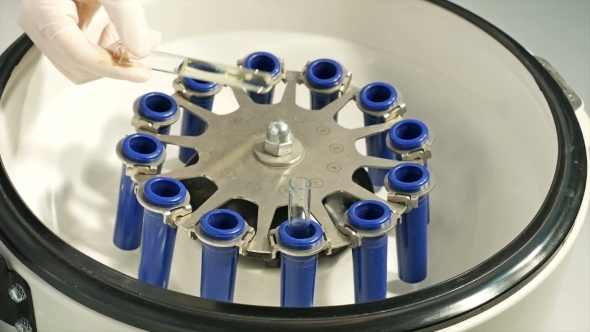 Automatic Medical Blood Centrifuge In Chemical Lab