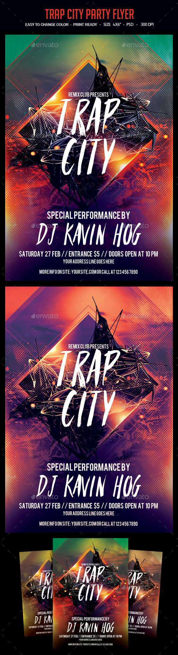 Trap City Party Flyer - Clubs & Parties Events