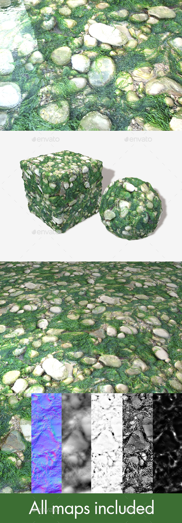 Seaweed Rocks Seamless - 3Docean 15377555