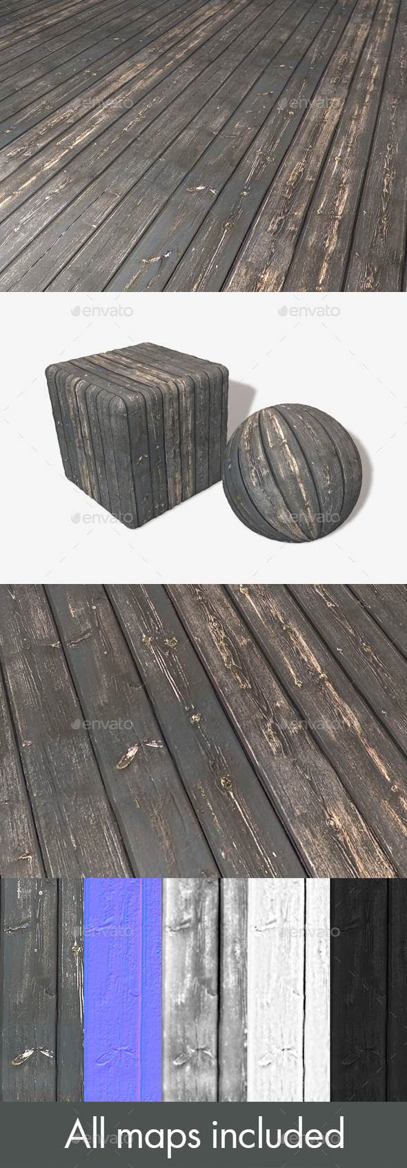 Stained Black Wood - 3Docean 15377569