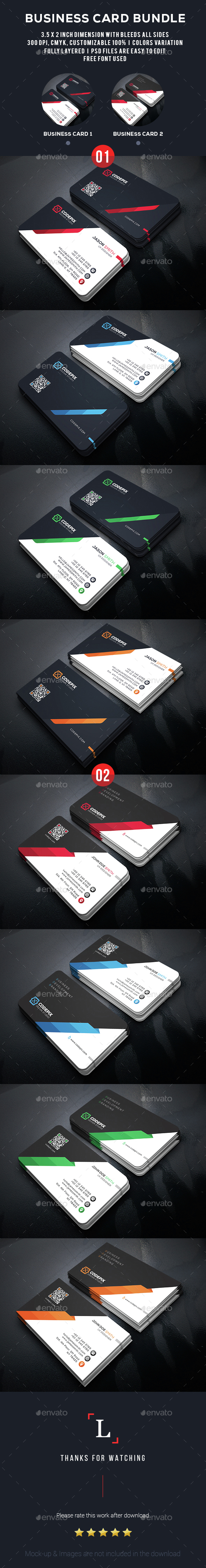 Corporate Business Card Bundle - Business Cards Print Templates