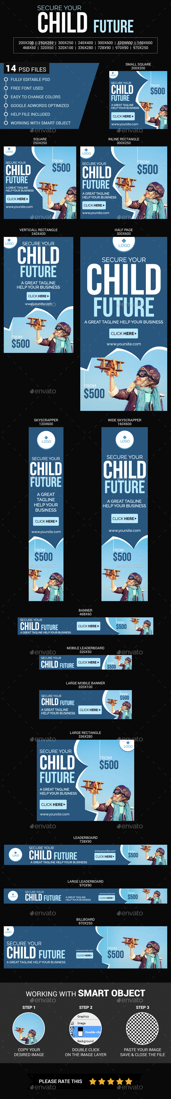 Child Future Insurance - Banners & Ads Web Elements
