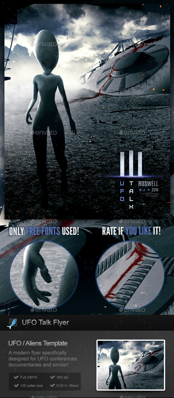 UFO Talk - Aliens, Extraterrestrial, Ufology Flyer / Poster - Miscellaneous Events