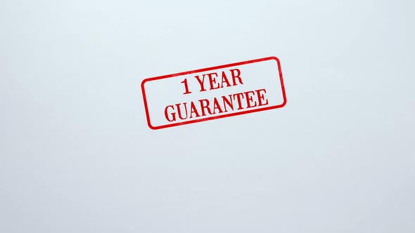 1 Year Guarantee Seal Stamped on Blank Paper Background, Product Quality alt