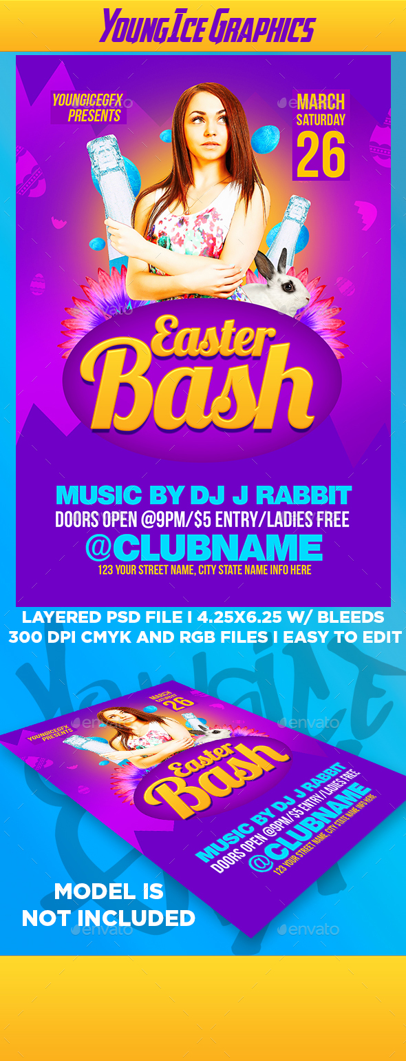 Easter Bash Flyer Template - Clubs & Parties Events